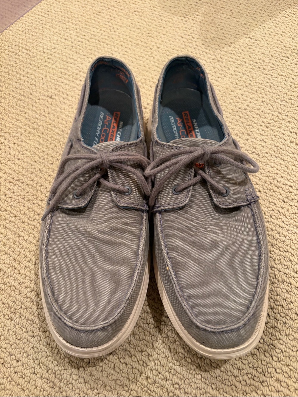 Skechers Men's Gray Canvas Boat Shoes size 11